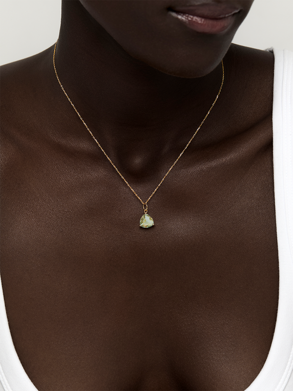 Green Amethyst Trillion Necklace