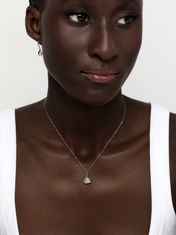 Green Amethyst Trillion Necklace