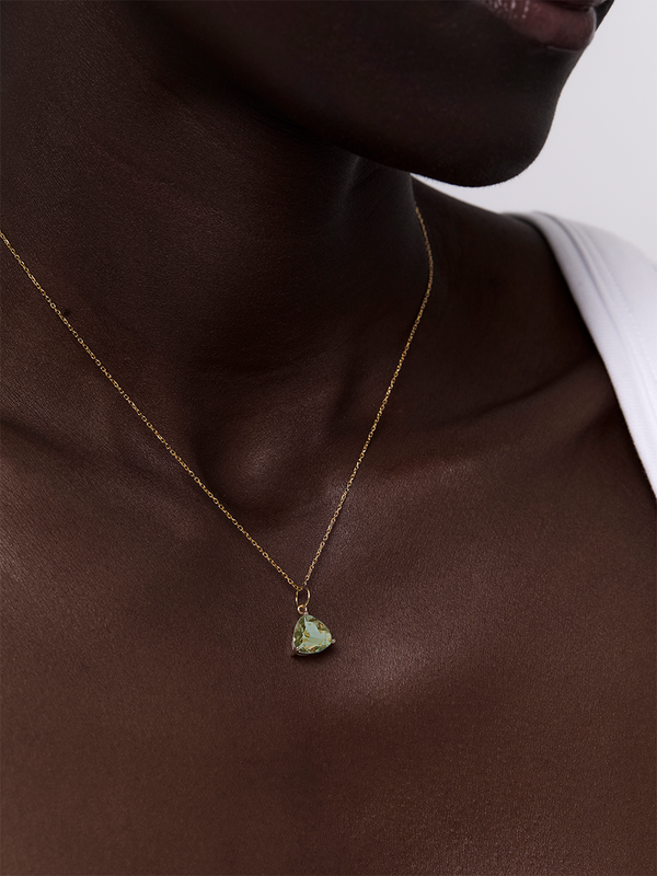 Green Amethyst Trillion Necklace