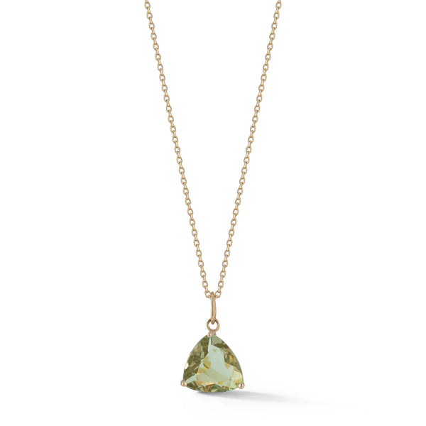 14kt Green Amethyst Trillion NecklaceMATEO Jewelry New York