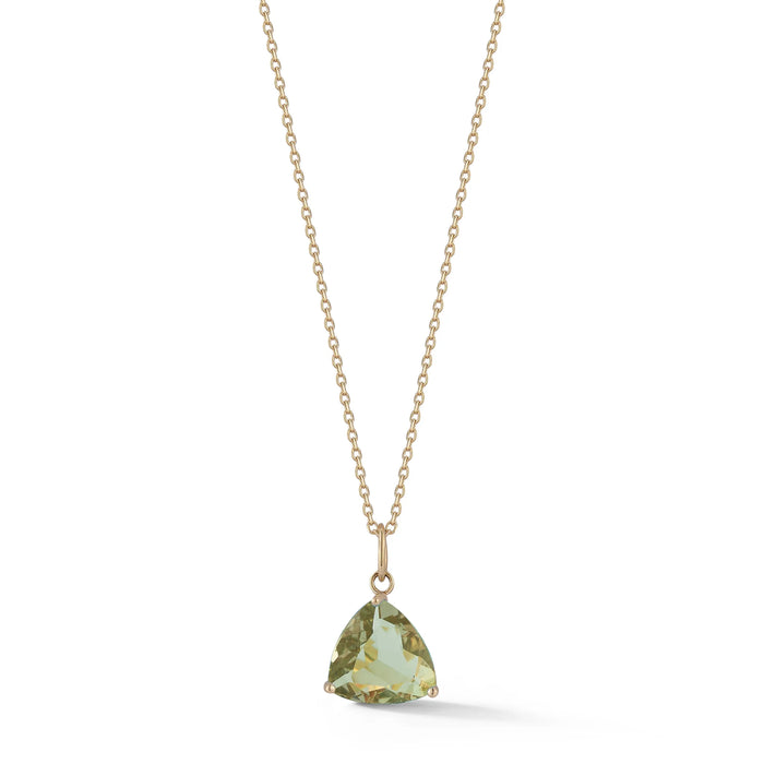 14kt Green Amethyst Trillion NecklaceMATEO Jewelry New York