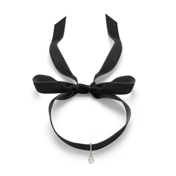 14kt White Topaz and Diamond Velvet ChokerMATEO Jewelry New York