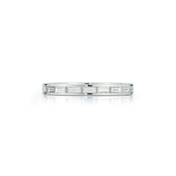 Platinum Horizontal Diamond Baguette Eternity Band