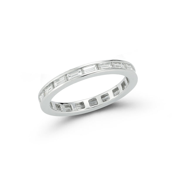 Platinum Horizontal Diamond Baguette Eternity Band