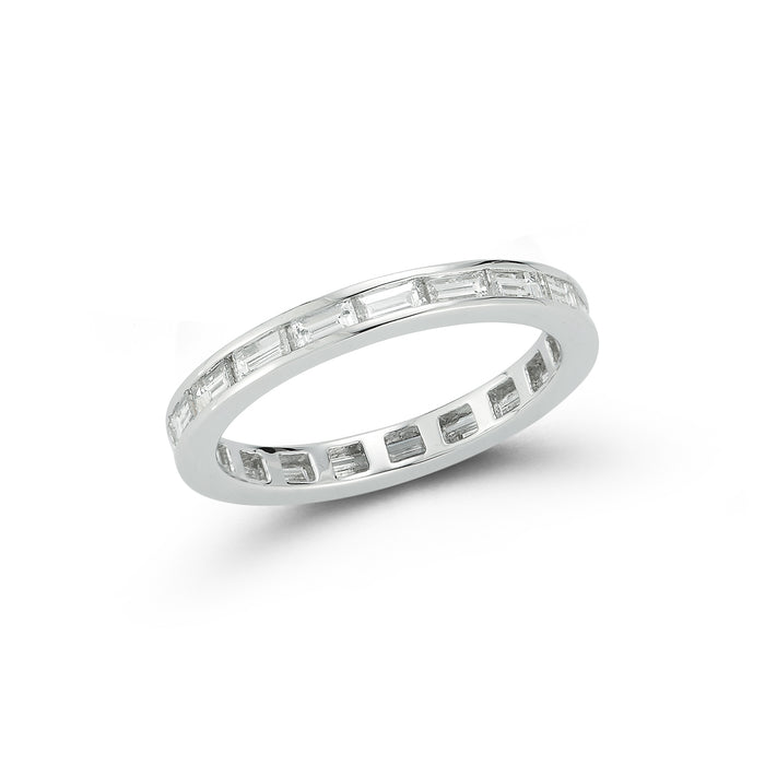 Platinum Horizontal Diamond Baguette Eternity Band