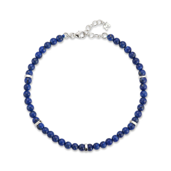 Hex Nut Lapis Bead Bracelet