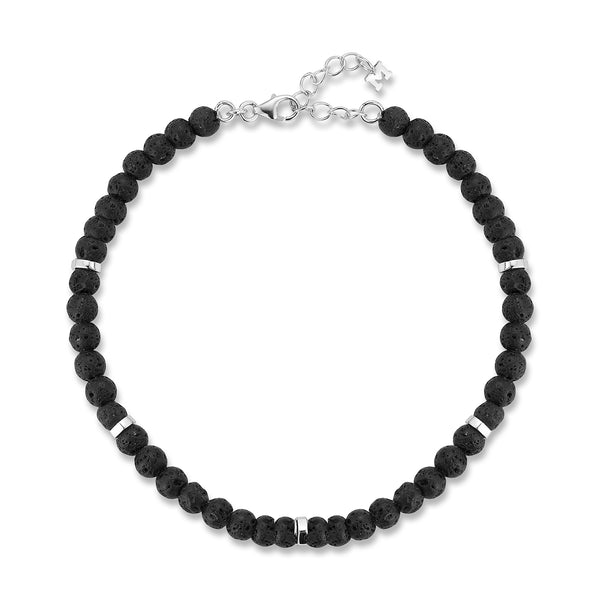 Hex Nut Lava Rock Bracelet