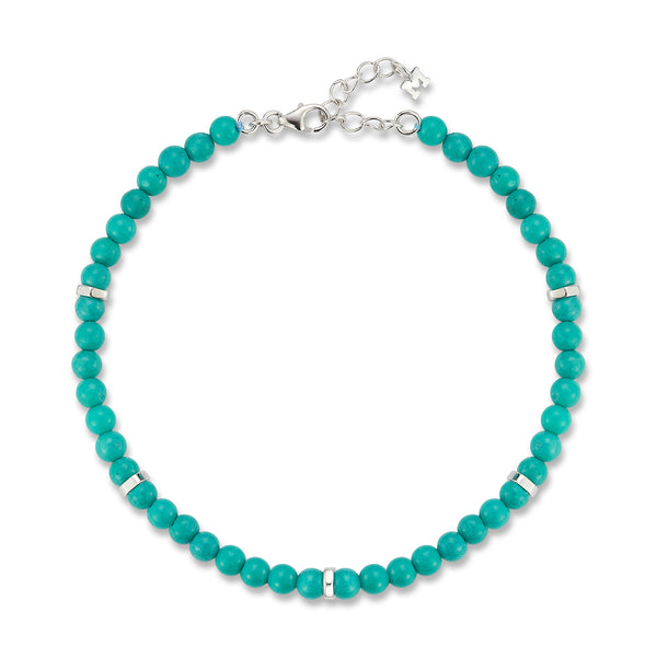 Hex Nut Turquoise Bead Bracelet