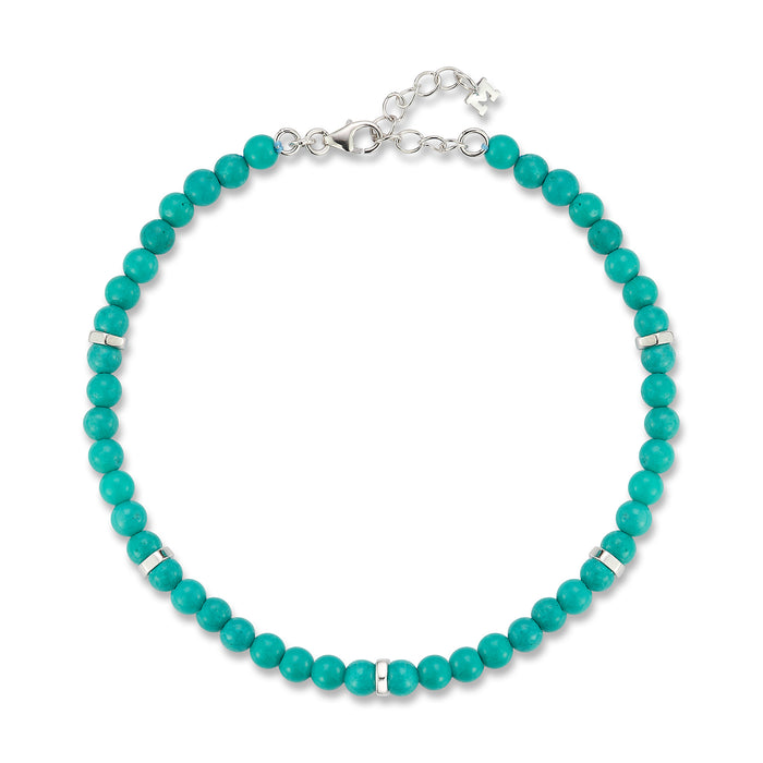 Hex Nut Turquoise Bead Bracelet
