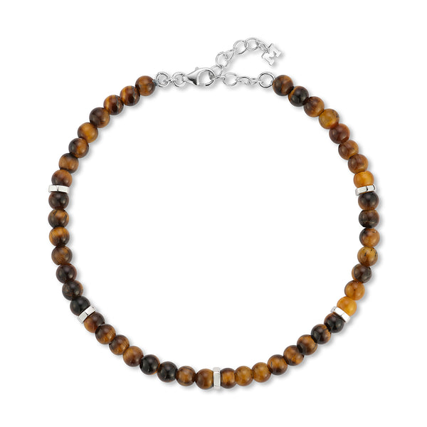 Hex Nut Tigers Eye Bead Bracelet