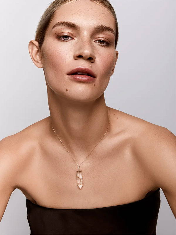 14kt Diamond Healing Crystal NecklaceMATEO Jewelry New York