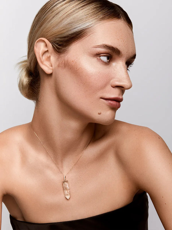 14kt Diamond Healing Crystal NecklaceMATEO Jewelry New York