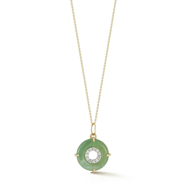 Jade Donut Diamond Inner Circle Necklace