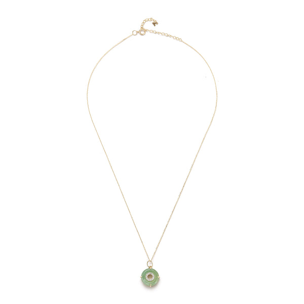 Jade Donut Diamond Inner Circle Necklace