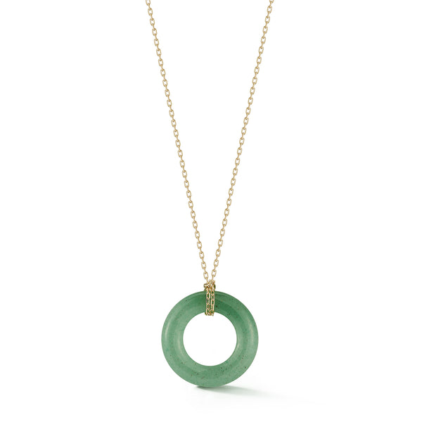 14kt Jade  Donut Necklace