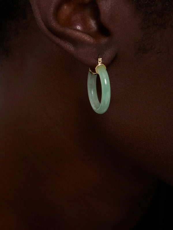 14kt Jade HoopsMATEO Jewelry New York