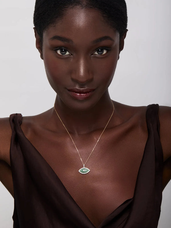 14kt Jade Marquise Eye of Protection NecklaceMATEO Jewelry New York