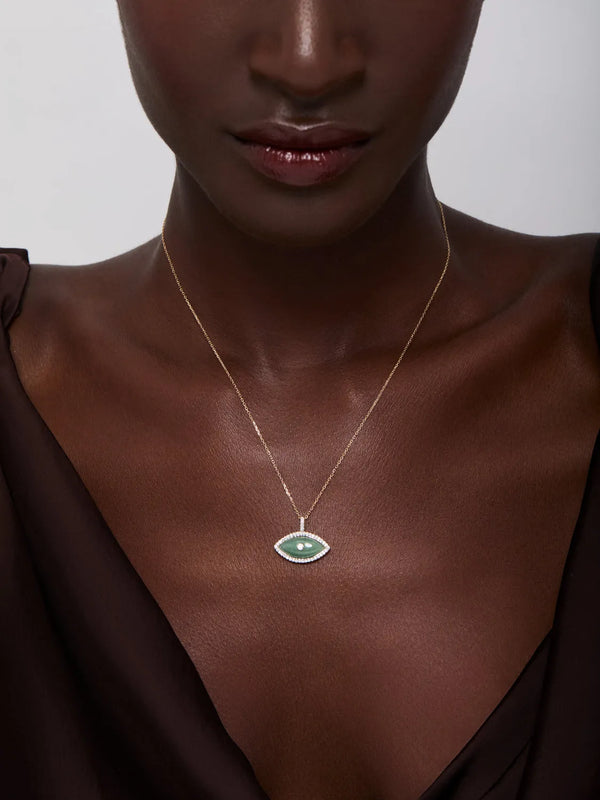 14kt Jade Marquise Eye of Protection NecklaceMATEO Jewelry New York