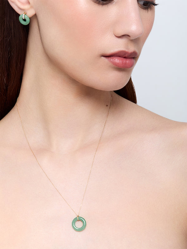 14kt Jade  Donut Necklace