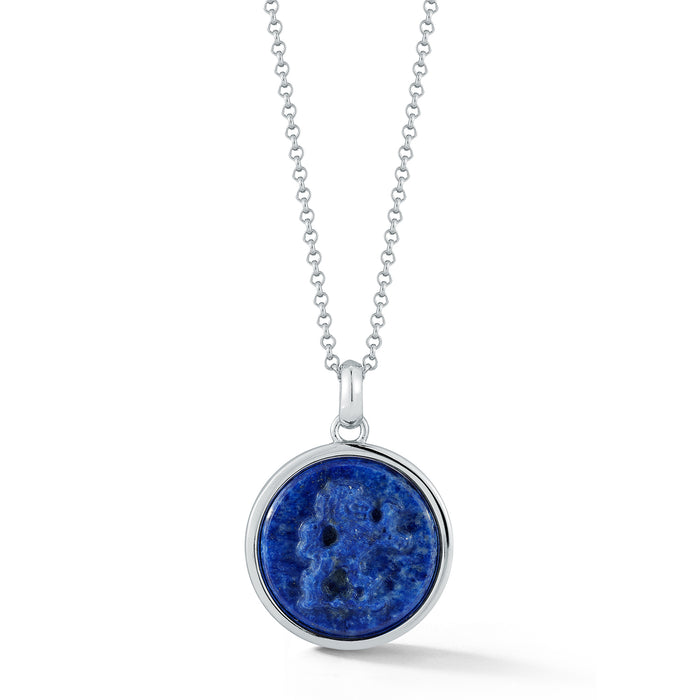 Lion Carved Lapis Necklace
