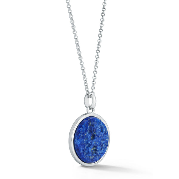 Lion Carved Lapis Necklace