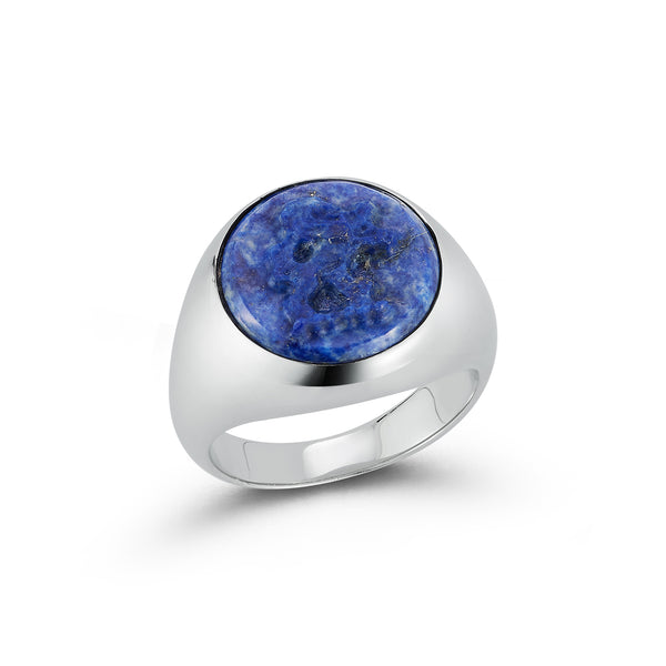 Carved Lion Lapis Ring