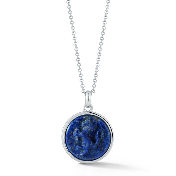 Stallion Carved Lapis Necklace