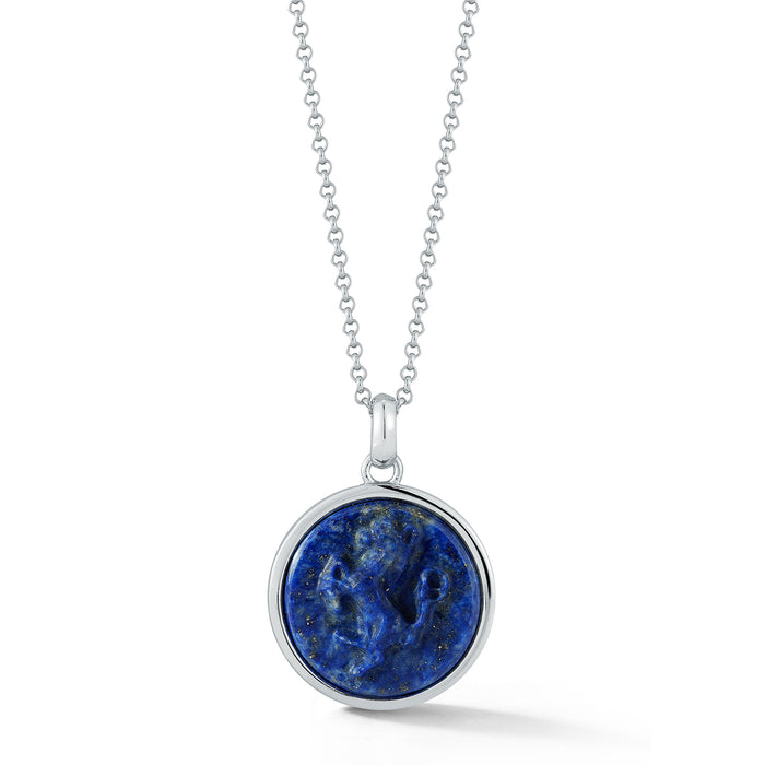 Stallion Carved Lapis Necklace