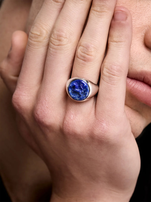 Carved Stallion Lapis RingMATEO Jewelry New York