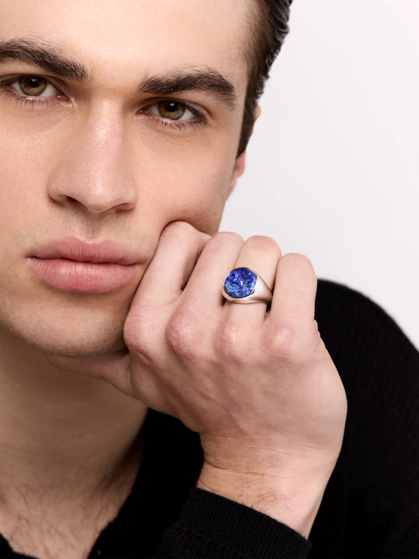 Carved Stallion Lapis RingMATEO Jewelry New York