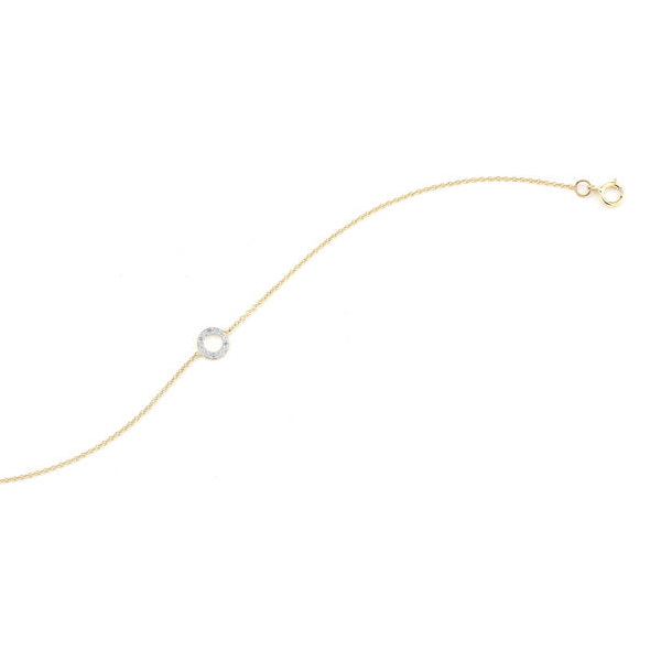 Gold Diamond Circle Bracelet