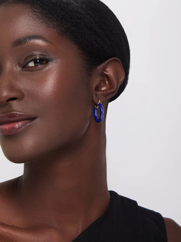 14kt Lapis HoopsMATEO Jewelry New York