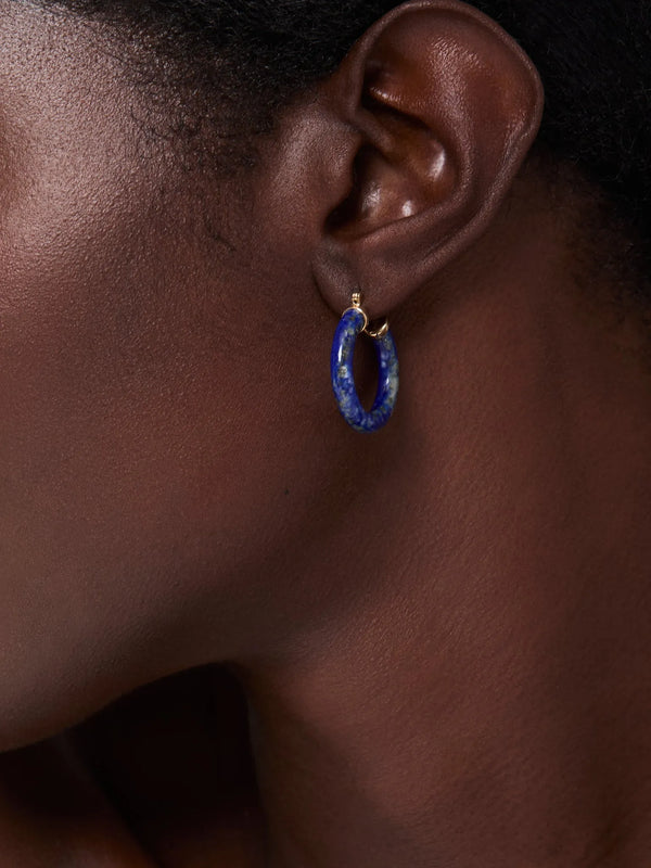 14kt Lapis HoopsMATEO Jewelry New York