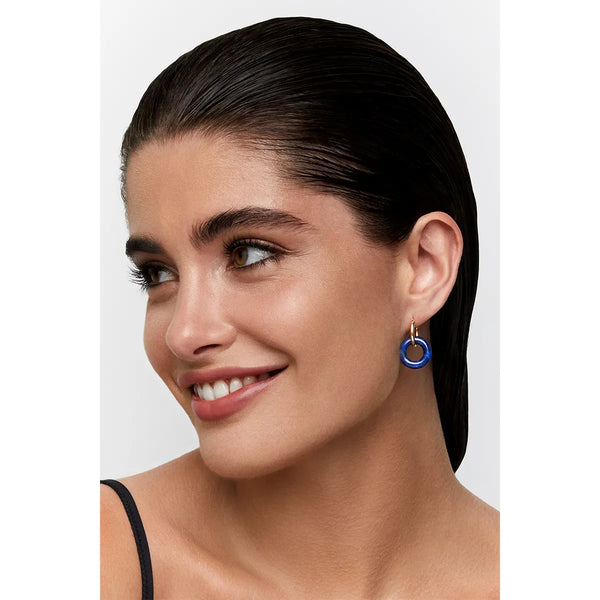 14kt Lapis Donut HoopsMATEO Jewelry New York