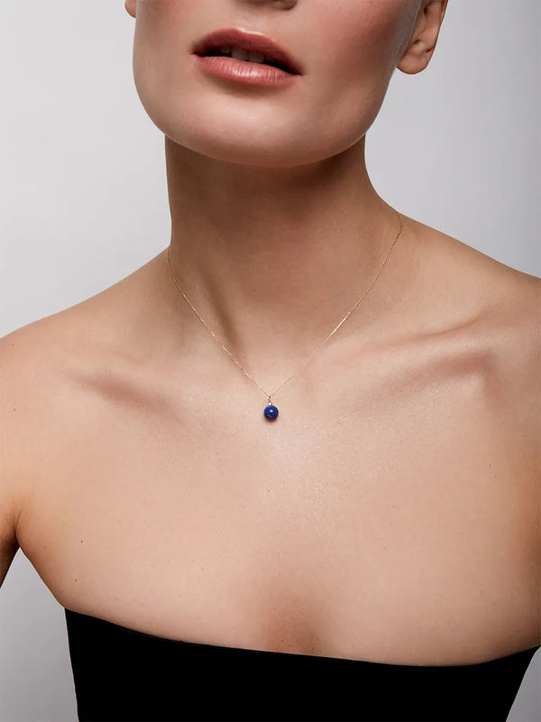 14kt Gold Lapis and Diamond Dot NecklaceMATEO Jewelry New York