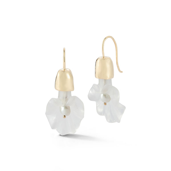 Calla Lily Pearl Drop Earrings