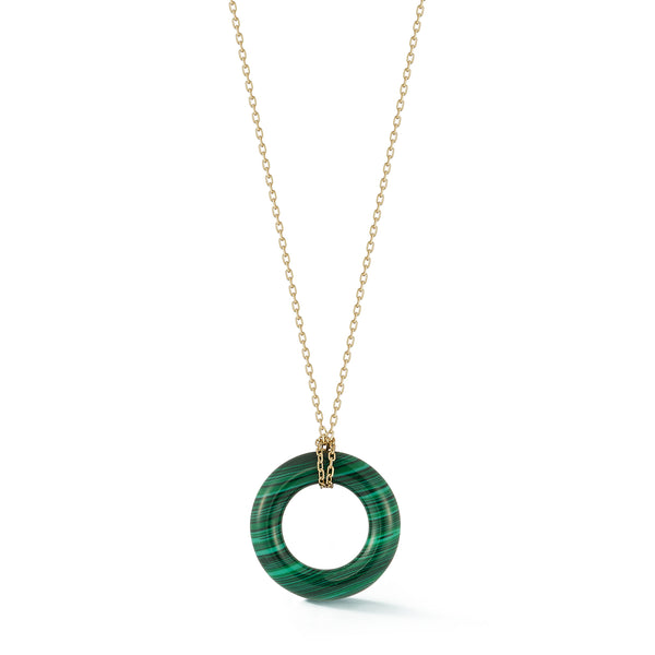 14kt Malachite Donut Necklace