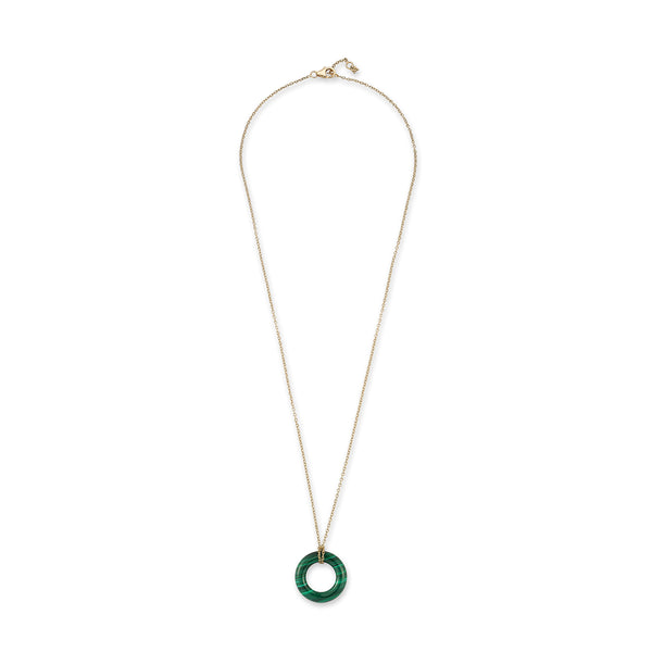 14kt Malachite Donut Necklace