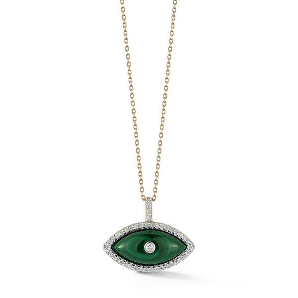 Malachite Marquise Eye of Protection Necklace