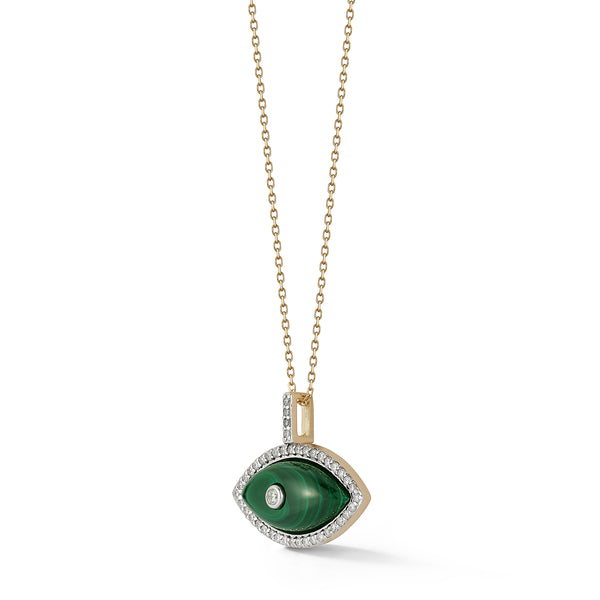 Malachite Marquise Eye of Protection Necklace