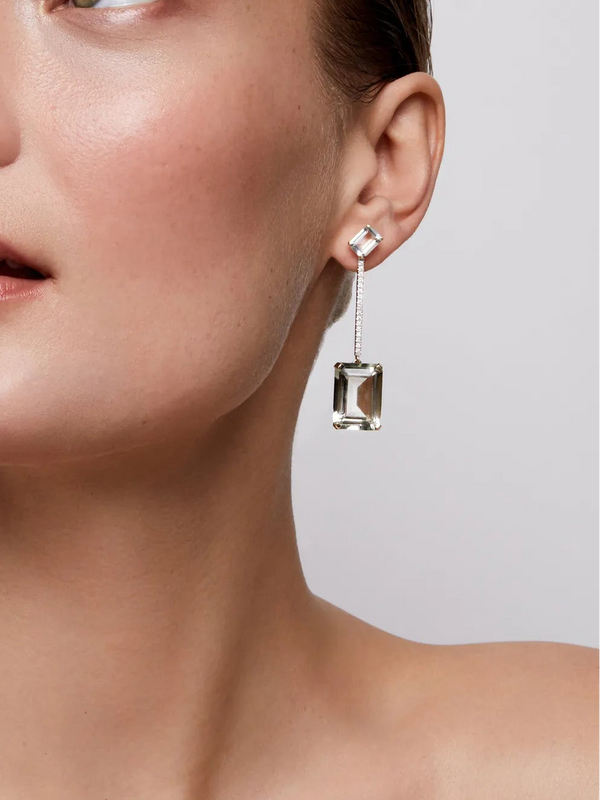 Gold Mint Green Amethyst Earring
