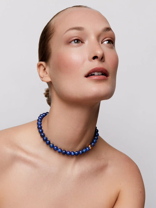14kt Lapis with Gold Dot NecklaceMATEO Jewelry New York