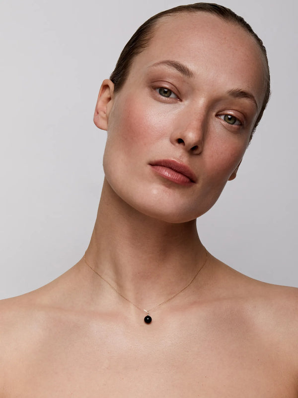 14kt Gold Onyx and Diamond Dot NecklaceMATEO Jewelry New York