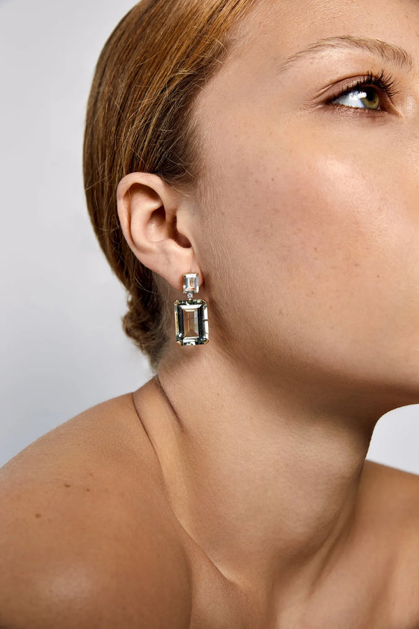 14kt Green Amethyst Frame EarringsMATEO Jewelry New York