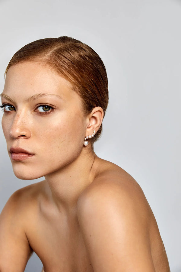14kt Pearl Curve Drop EarringsMATEO Jewelry New York