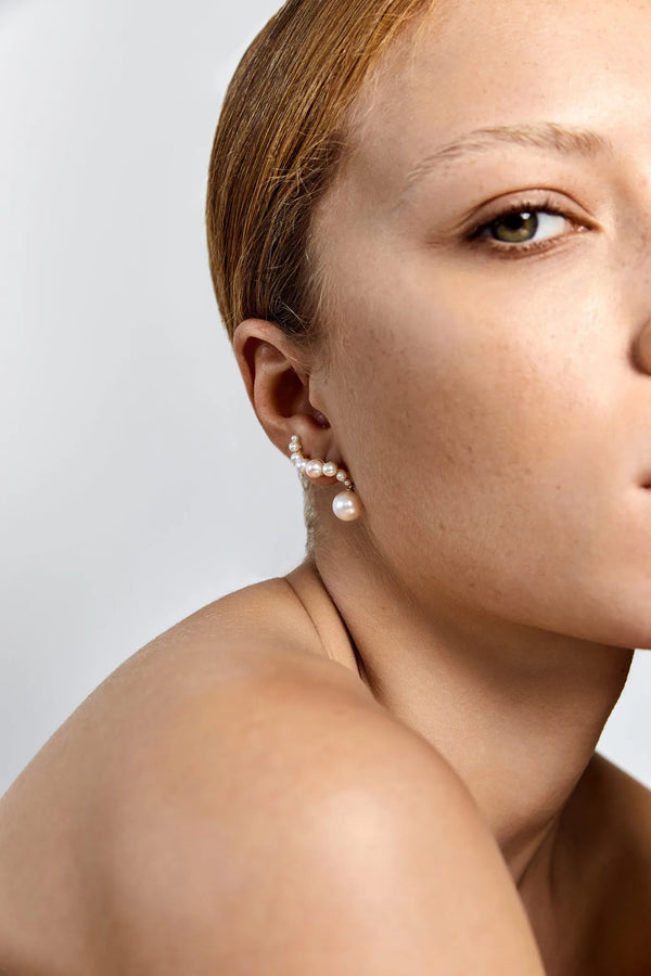 14kt Pearl Curve Drop EarringsMATEO Jewelry New York