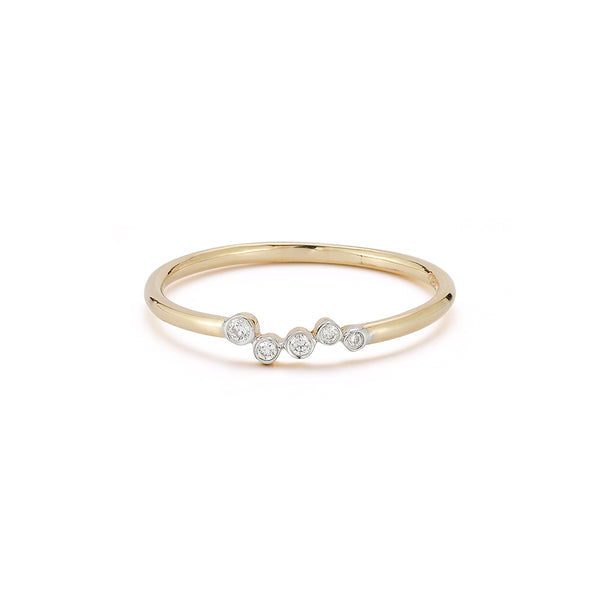 Mini Diamond Bezel Wave Ring