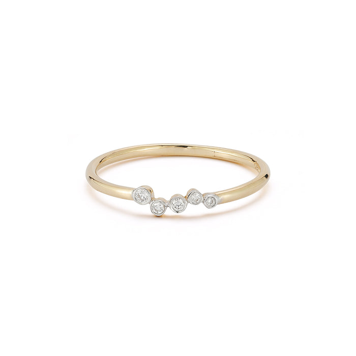 Mini Diamond Bezel Wave Ring