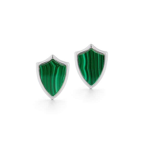Malachite Shield Cufflinks