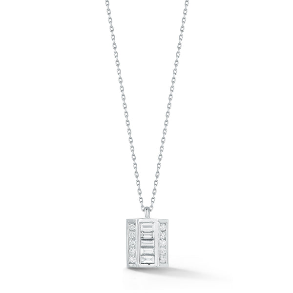 Platinum and Diamond Baguette Necklace